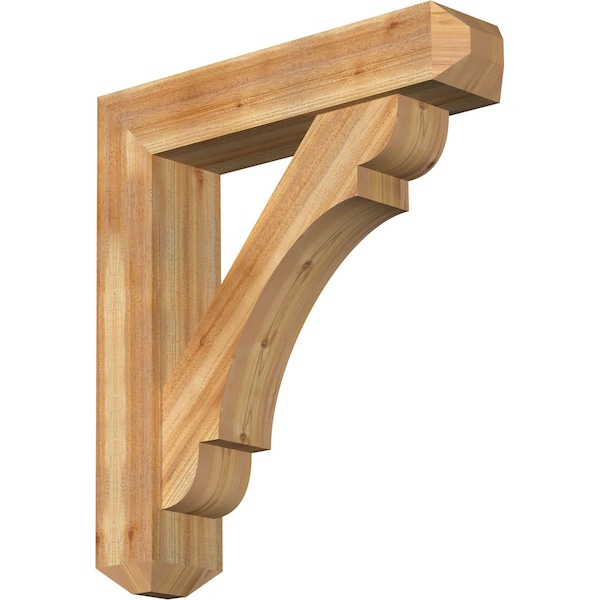 Ekena Millwork Olympic Craftsman Rough Sawn Bracket w/ Offset Brace, Western Red Cedar, 8"W x 36"D x 40"H BKT0806X36X40OLY04RWR - main